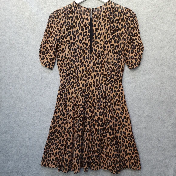 Reformation Gracie Tan and Black Leopard Print Mini Dress - Picture 4 of 10